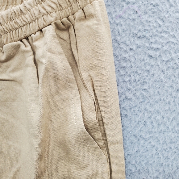 Jessica London Lightweight Linen Blend Straight Leg Pants Tan Plus Size 12W - Picture 5 of 11